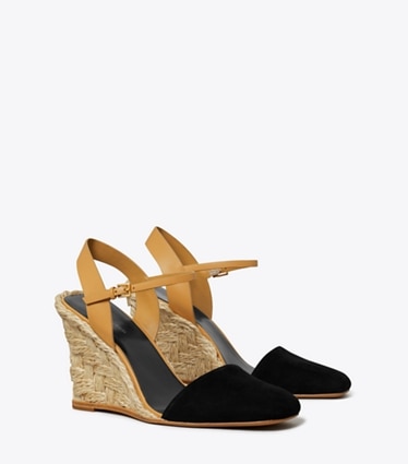 Tory Burch designer espadrilles Closed-Toe High Espadrille in PERFECT BLACK angle
