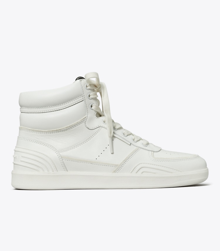 Tory Burch designer sneakers Clover Court High-Top Sneaker in WHITE / BIANCO side