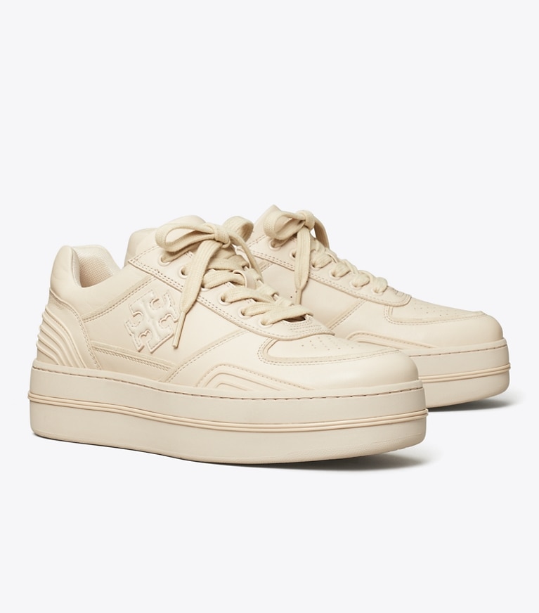 Tory Burch designer sneakers Clover Court Platform Sneaker in PINK PRIMROSE / PINK PRIMROSE angle