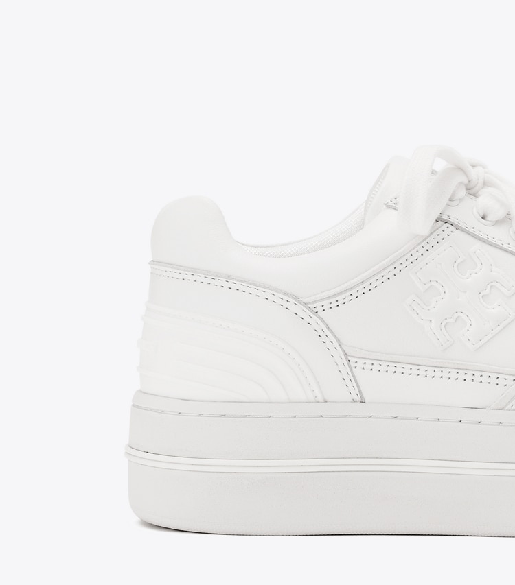 Tory Burch designer sneakers Clover Court Platform Sneaker in WHITE / WHITE / WHITE detail