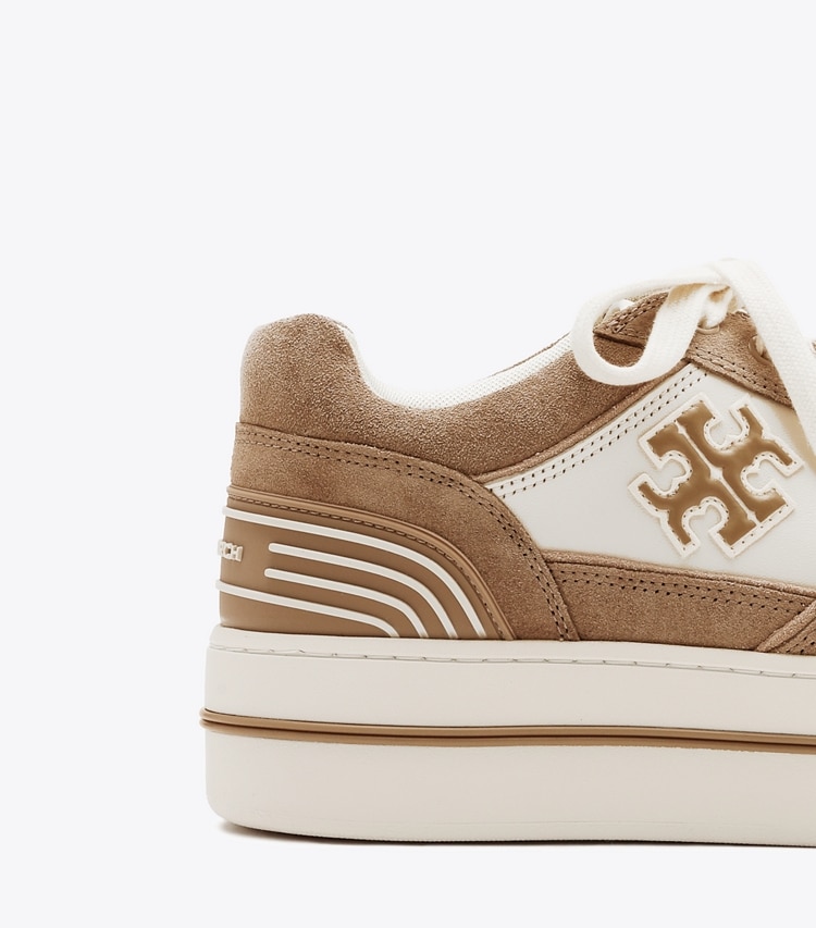 Tory Burch designer sneakers Clover Court Platform Sneaker in NEW IVORY / CERBIATTO / CERBIATTO detail