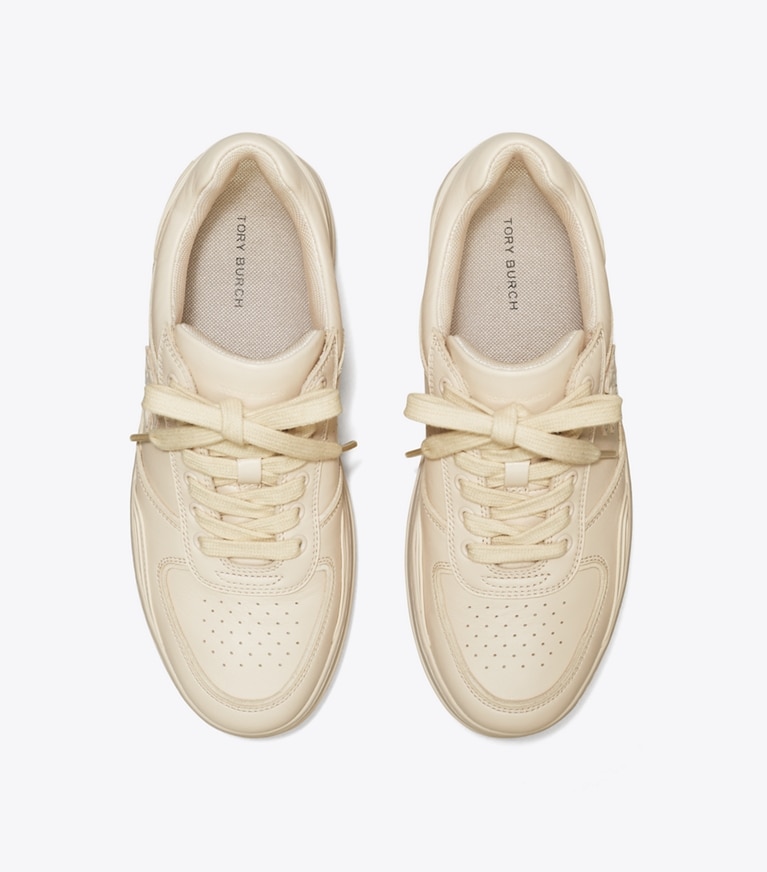 Tory Burch designer sneakers Clover Court Platform Sneaker in PINK PRIMROSE / PINK PRIMROSE angle