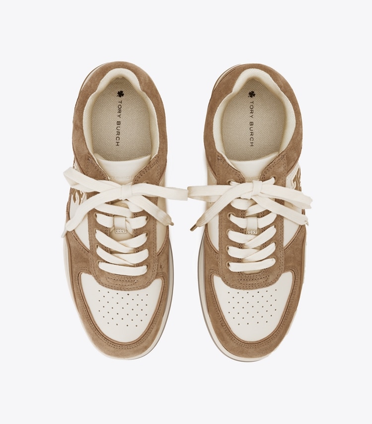 Tory Burch designer sneakers Clover Court Platform Sneaker in NEW IVORY / CERBIATTO / CERBIATTO overhead