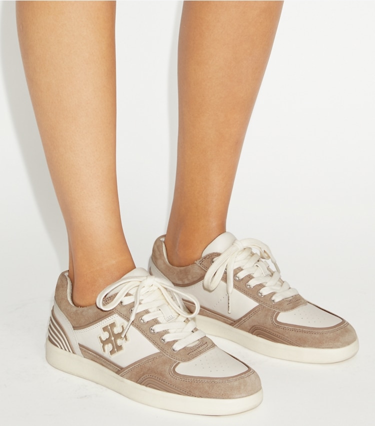 Tory Burch designer sneakers Clover Court Sneaker in NEW IVORY / CERBIATTO additional on model