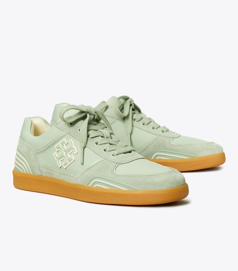 Tory Burch designer sneakers Clover Court Sneaker in AQUA MINT / AQUA MINT / AQUA MINT angle
