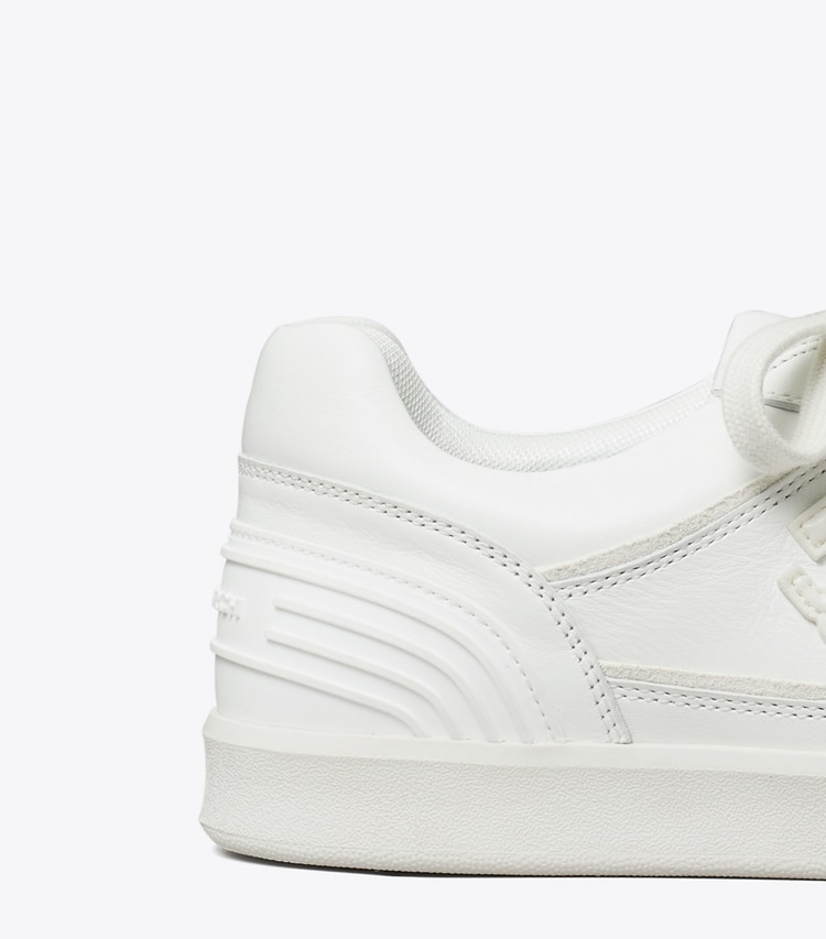 Tory Burch designer sneakers Clover Court Sneaker in TITANIUM WHITE / TITANIUM WHITE detail
