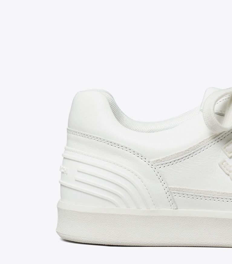 Tory Burch designer sneakers Clover Court Sneaker in TITANIUM WHITE / TITANIUM WHITE angle