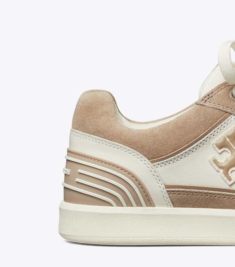 Tory Burch designer sneakers Clover Court Sneaker in NEW IVORY / CERBIATTO angle