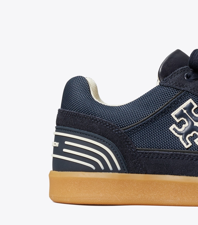 Tory Burch designer sneakers Clover Court Sneaker in GALAXY NAVY / GALAXY NAVY / SIRENA NAVY angle