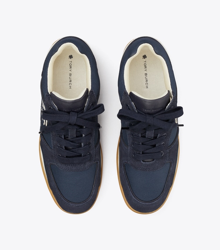 Tory Burch designer sneakers Clover Court Sneaker in GALAXY NAVY / GALAXY NAVY / SIRENA NAVY overhead