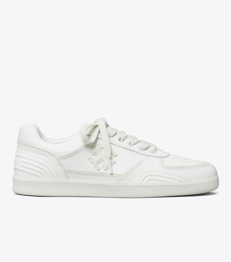 Tory Burch designer sneakers Clover Court Sneaker in TITANIUM WHITE / TITANIUM WHITE side
