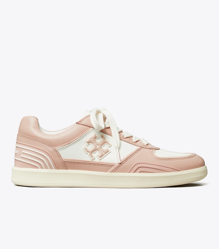 Tory Burch designer sneakers Clover Court Sneaker in WHITE / SHELL PINK side