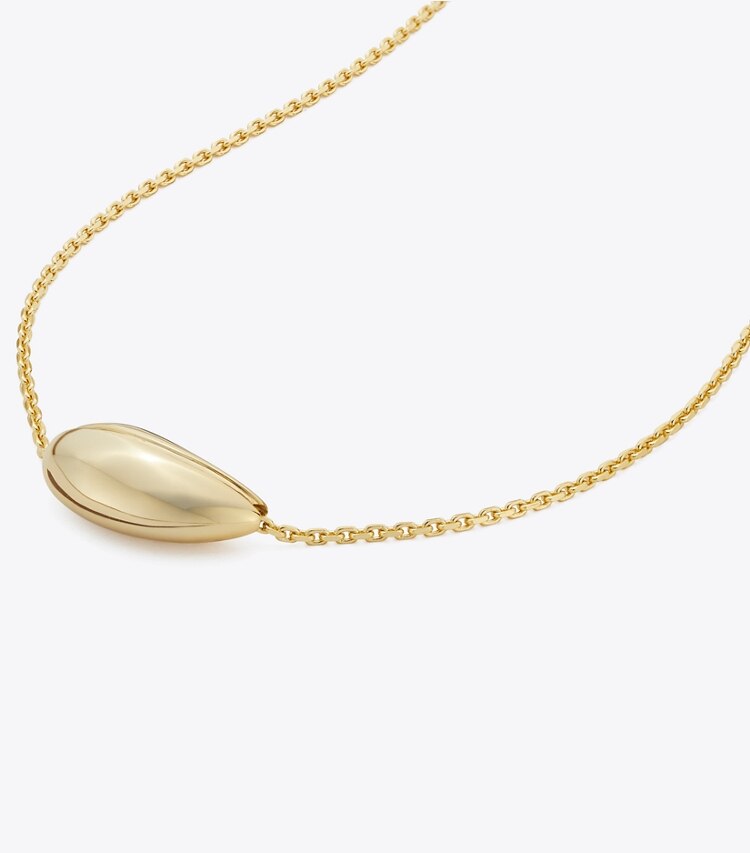 Tory Burch diseñador collares Colgante pequeño Pierced en Light Brass adicional