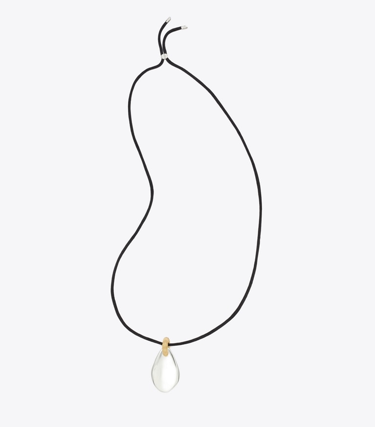 Tory Burch designer collane Collana con pendente Pierced in Light Silver front
