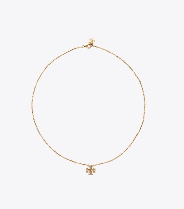 Tory Burch designer collane Collana delicata Kira Pavé in Tory Gold/Crystal front