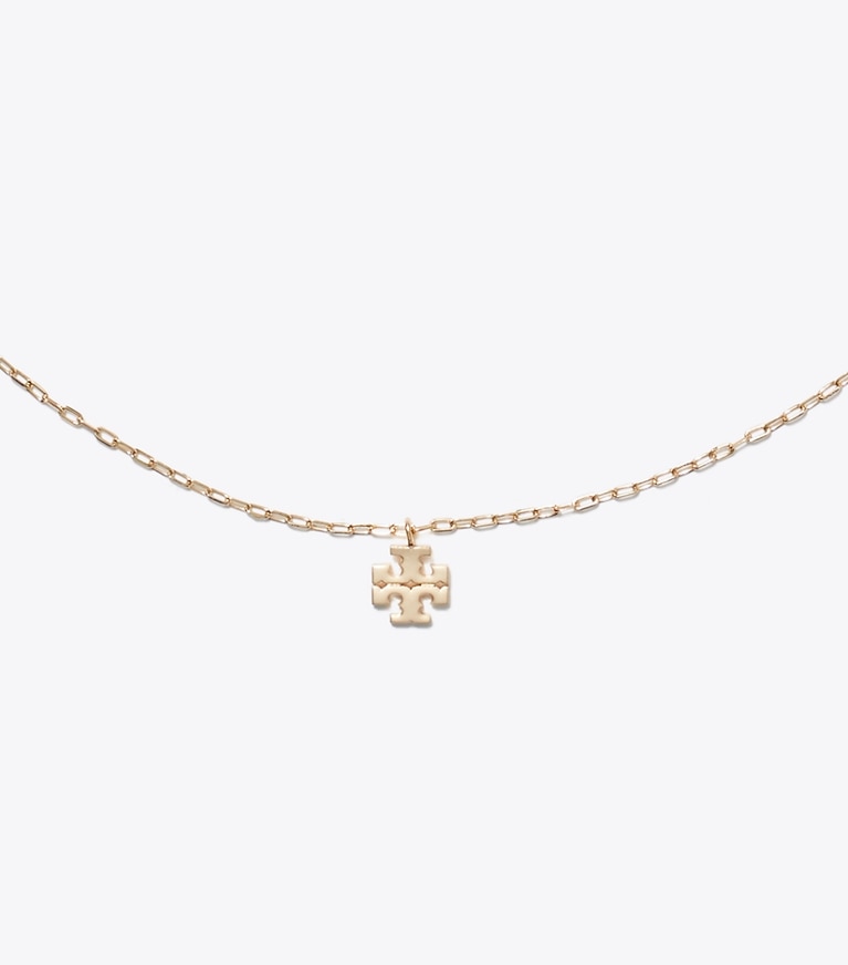 Tory Burch designer collane Collana Icon con pendente in Tory Gold front