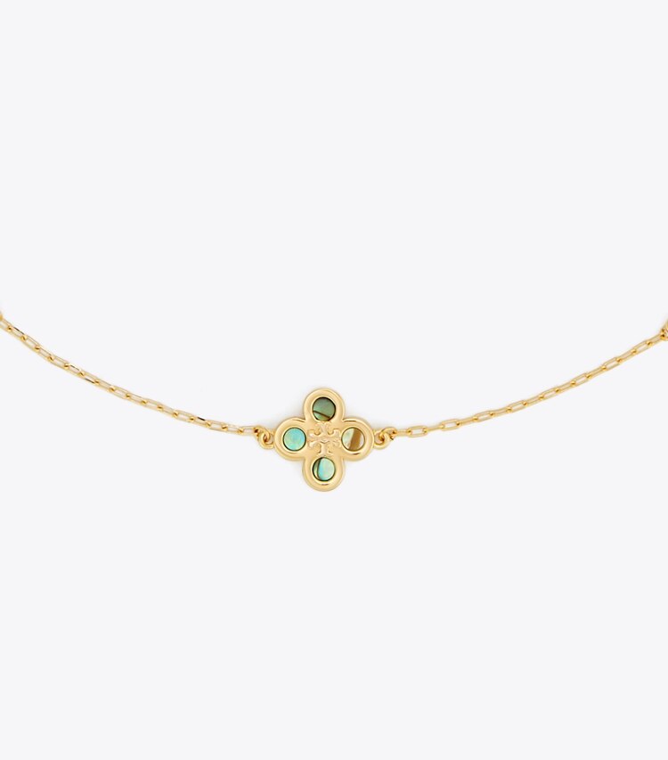 Tory Burch designer collane Collana Kira Clover in Tory Gold / Multi dettaglio