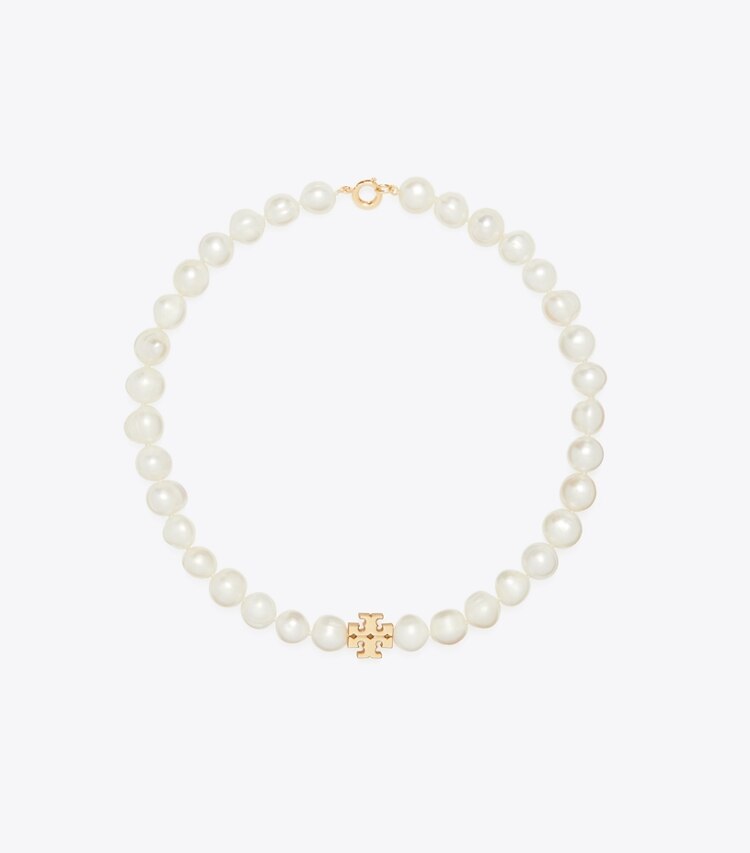 Tory Burch designer collane Collana Kira con perla in Tory Gold / Cream front