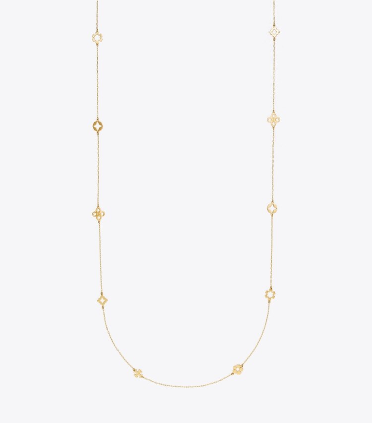 Tory Burch designer collane Collana lunga Kira Clover in Tory Gold front