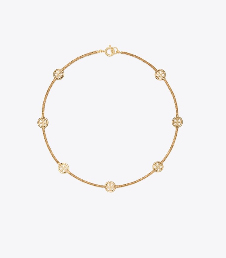 Tory Burch designer collane Collana Miller Pavé in Tory Gold / Smoky Topaz front