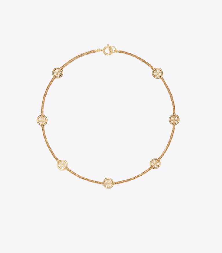 Tory Burch designer collane Collana Miller Pavé in Tory Gold / Smoky Topaz front