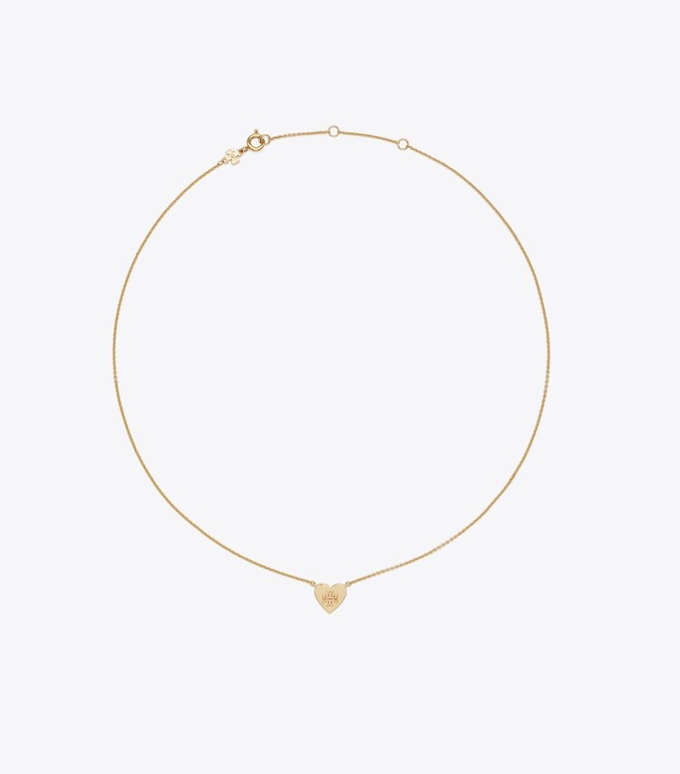 Tory Burch diseñador collares Collar con colgante de corazón Forget Me Not en Tory Gold frente