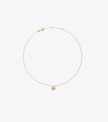 Tory Burch diseñador collares Collar con colgante de trébol Forget Me Not en Tory Gold frente