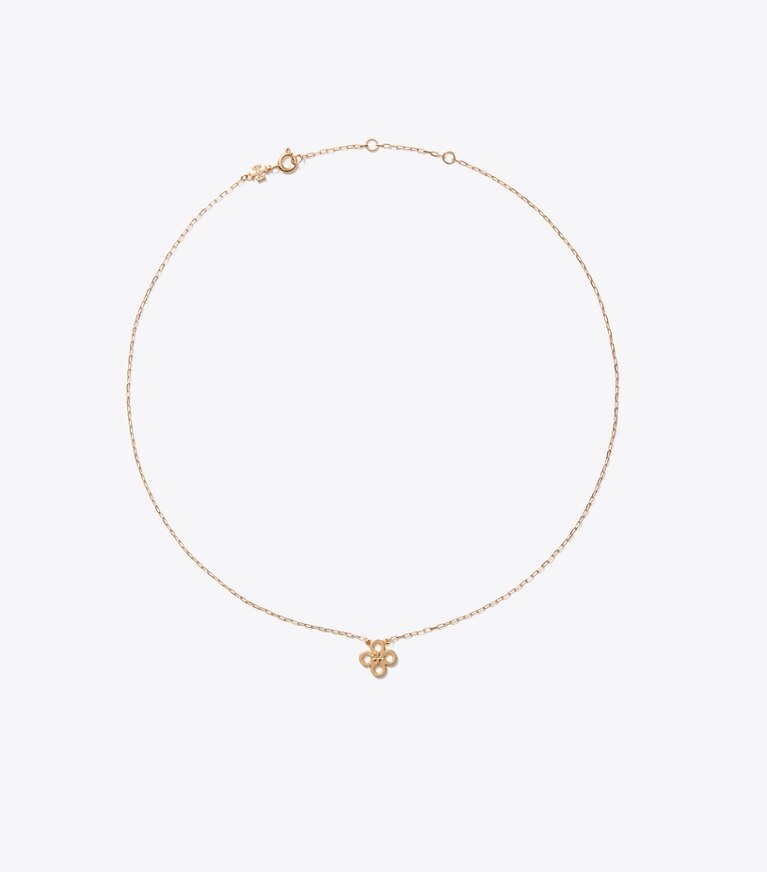 Tory Burch diseñador collares Collar con colgante de trébol Forget Me Not en Tory Gold frente