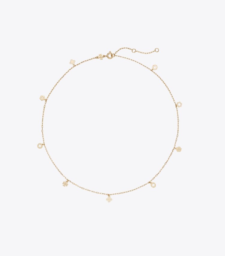 Tory Burch diseñador collares Collar con dije Forget Me Not en Tory Gold frente