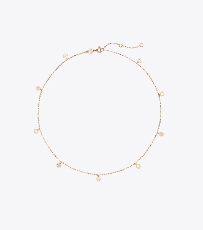 Tory Burch diseñador collares Collar con dije Forget Me Not en Tory Gold frente