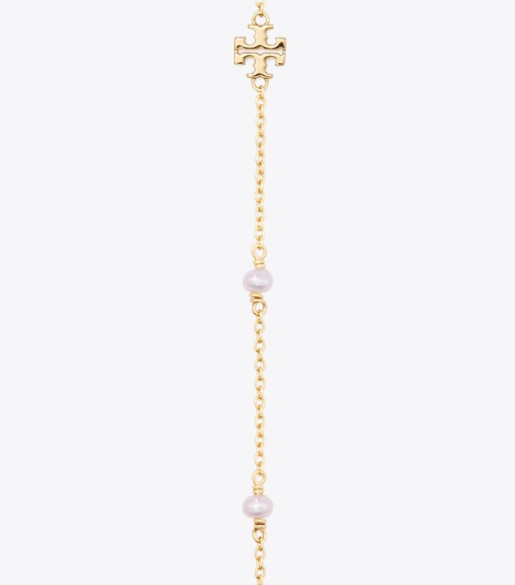 Tory Burch diseñador collares Collar con perlas Moondance en Tory Gold / Pearl detalle