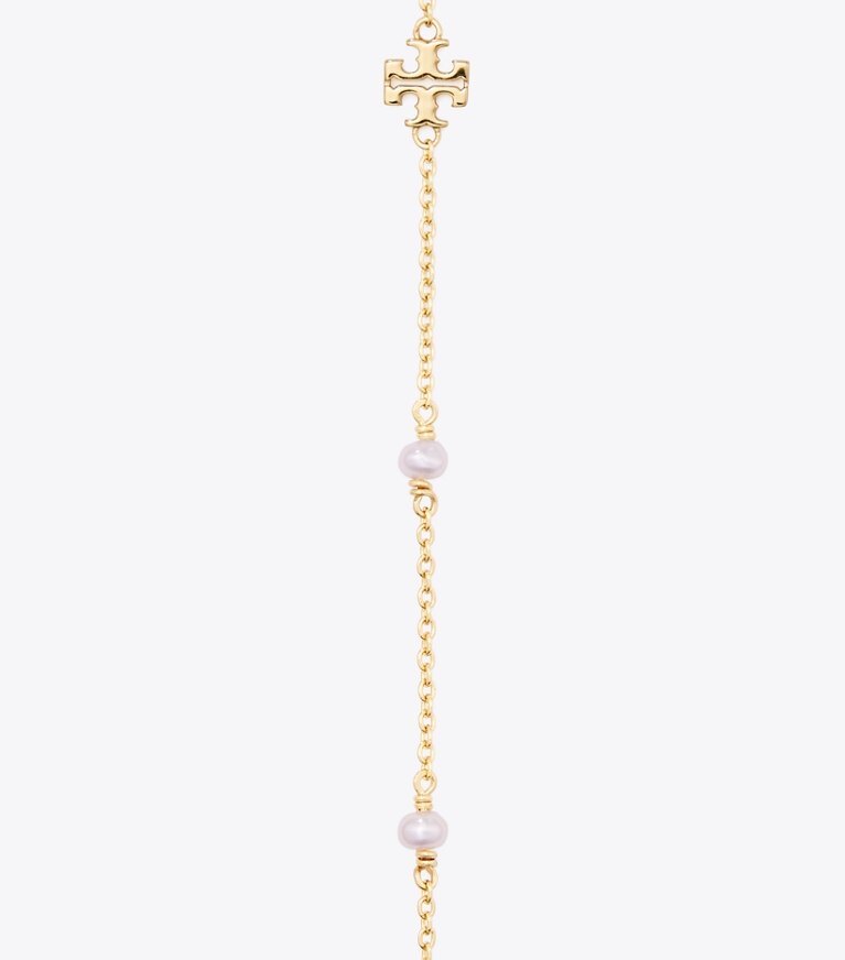 Tory Burch diseñador collares Collar con perlas Moondance en Tory Gold / Pearl detalle