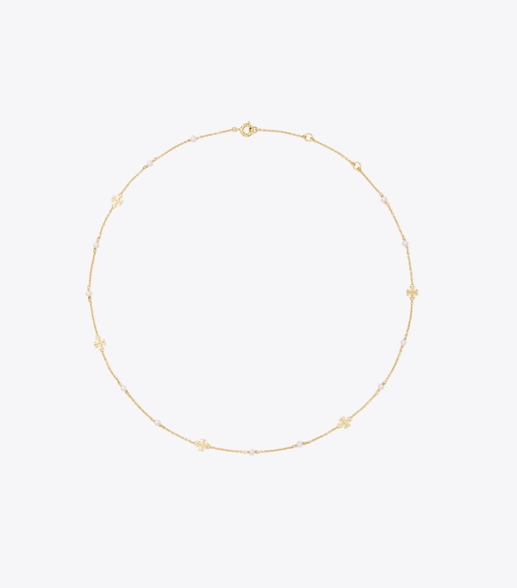 Tory Burch diseñador collares Collar con perlas Moondance en Tory Gold / Pearl frente