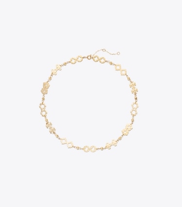 Tory Burch diseñador collares Collar con trébol Forget Me Not en Tory Gold frente