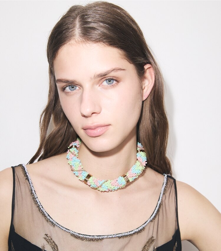 Tory Burch diseñador collares Collar corto con cuentas en Multi accesorio en modelo