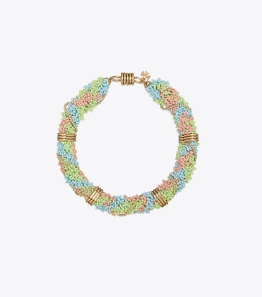 Tory Burch diseñador collares Collar corto con cuentas en Multi frente