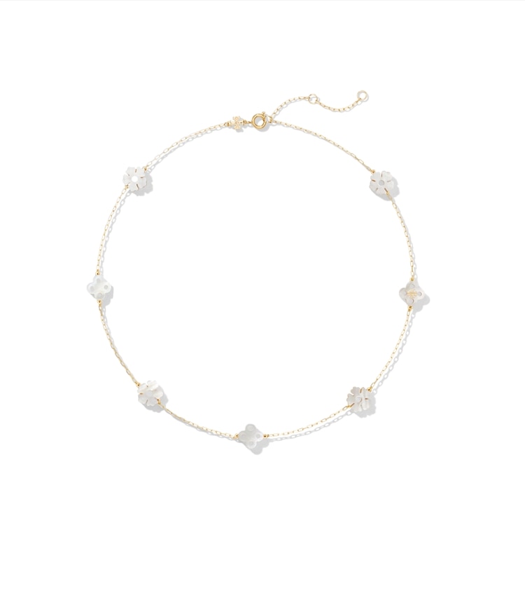 Tory Burch diseñador collares Collar Forget Me Not en Tory Gold / Mother of Pearl adicional