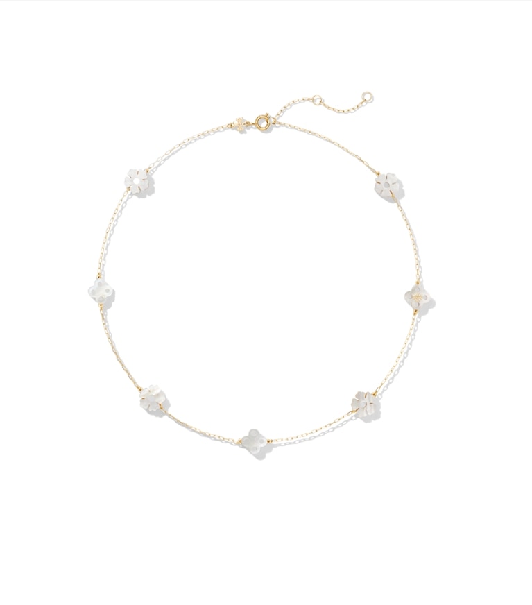 Tory Burch diseñador collares Collar Forget Me Not en Tory Gold / Mother of Pearl adicional