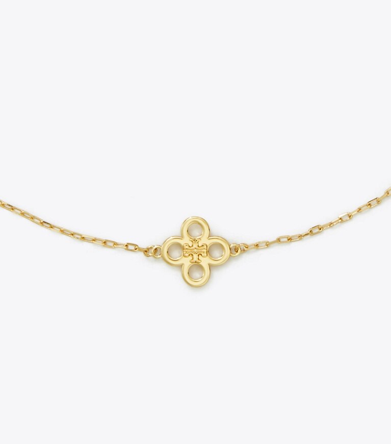 Tory Burch diseñador collares Collar Forget Me Not en Tory Gold detalle