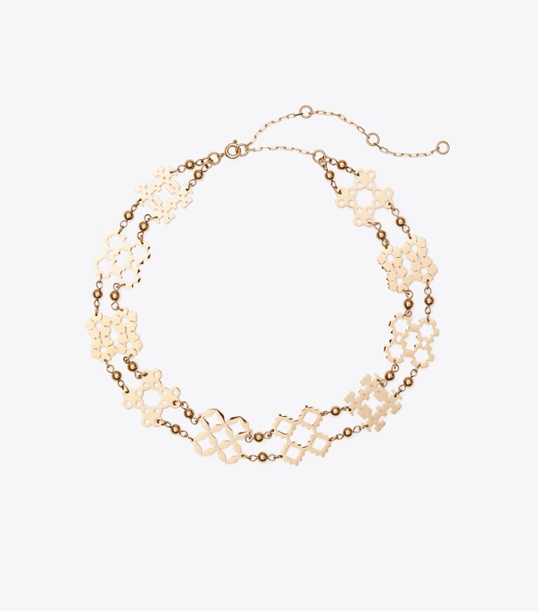 Tory Burch diseñador collares Collar gargantilla Forget Me Not en Tory Gold frente