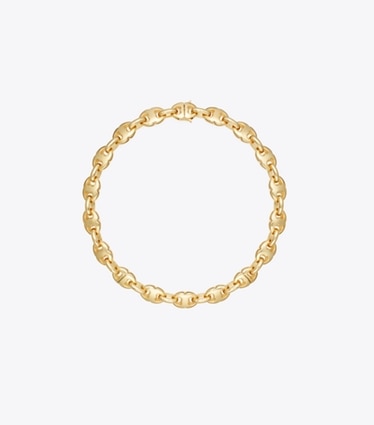 Tory Burch diseñador collares Collar Gemini Link en Light Brass frente