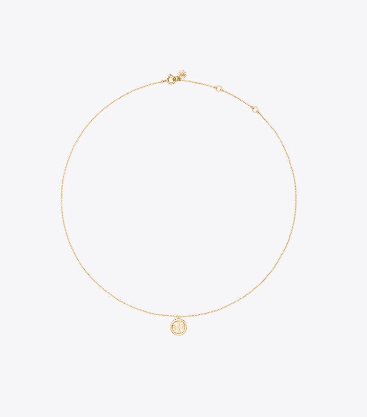 Tory Burch diseñador collares Collar Icon con colgante en Tory Gold frente