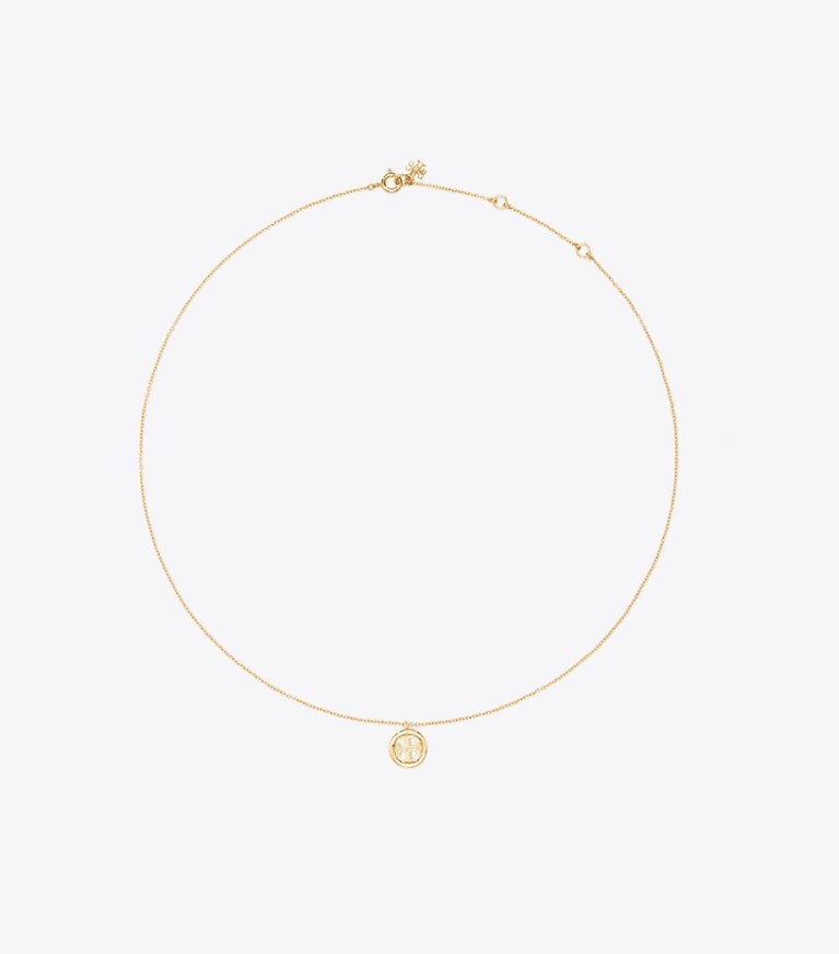 Tory Burch diseñador collares Collar Icon con colgante en Tory Gold frente