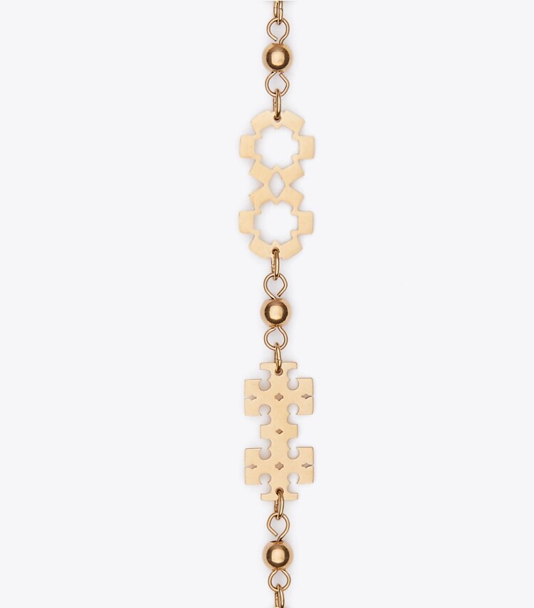 Tory Burch diseñador collares Collar largo Forget Me Not en Tory Gold detalle