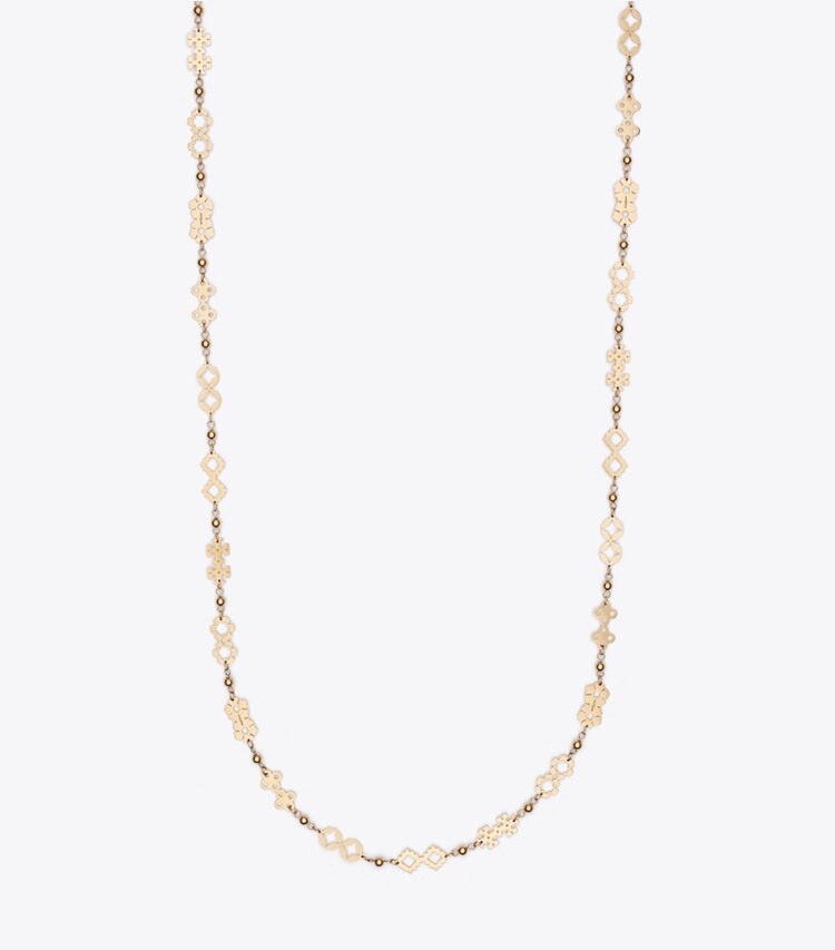 Tory Burch diseñador collares Collar largo Forget Me Not en Tory Gold frente