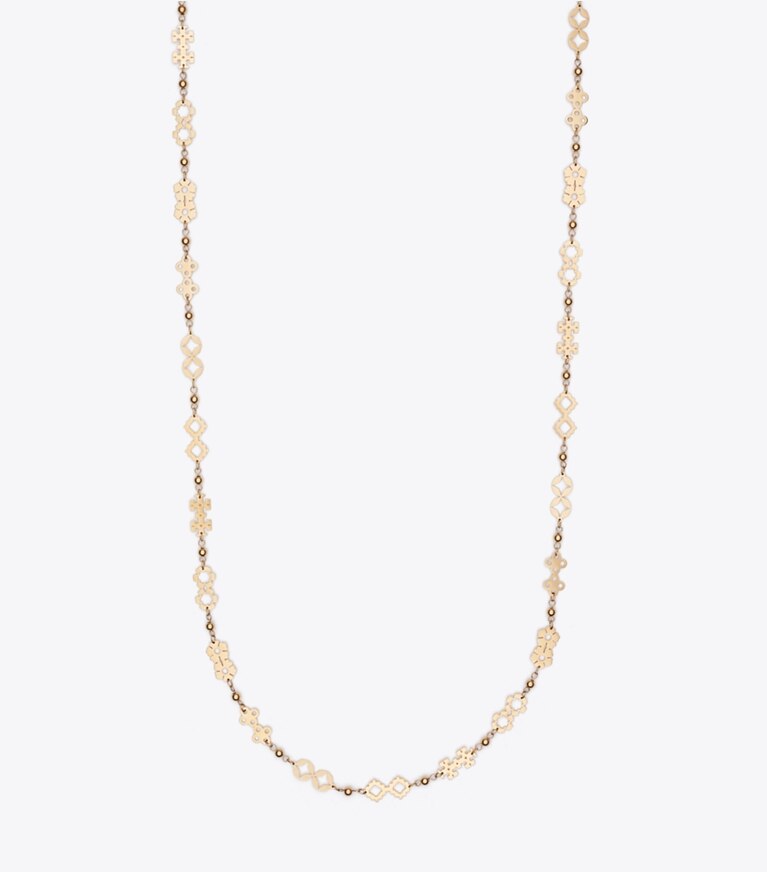 Tory Burch diseñador collares Collar largo Forget Me Not en Tory Gold frente