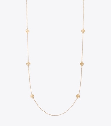 Tory Burch diseñador collares Collar largo Icon en Tory Gold frente