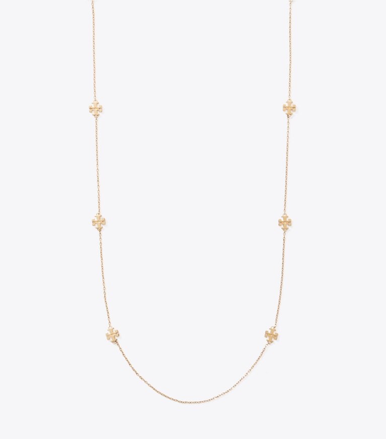 Tory Burch diseñador collares Collar largo Icon en Tory Gold frente