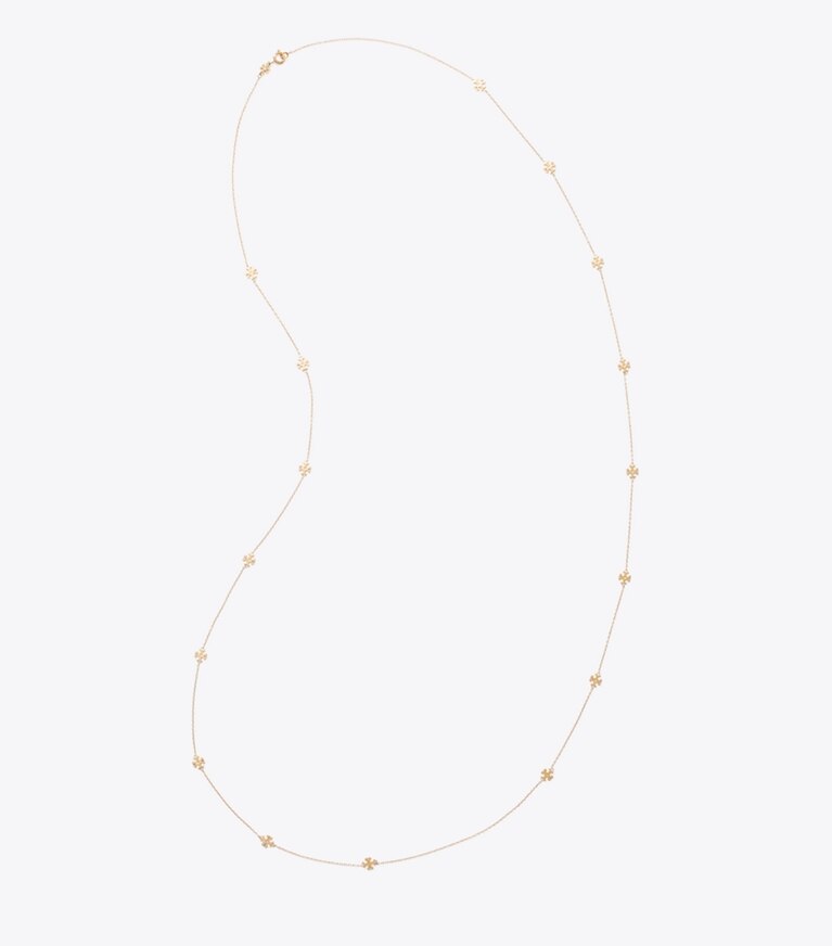 Tory Burch diseñador collares Collar largo Icon en Tory Gold vista superior
