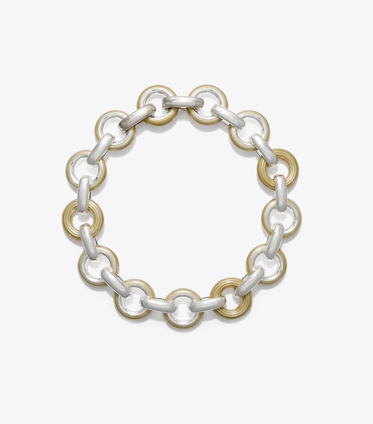 Tory Burch diseñador collares Collar Pierced en Light Silver / Multi frente